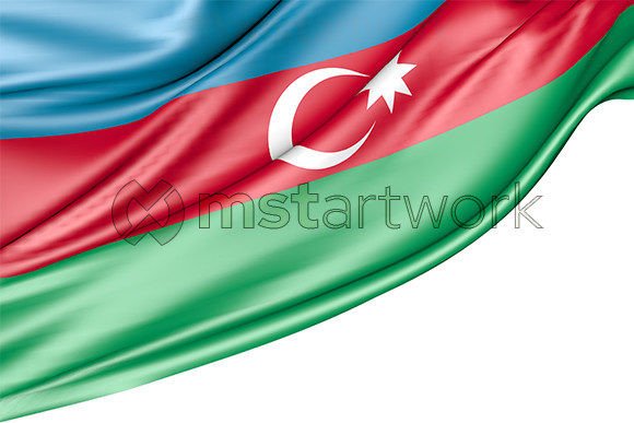 Azerbaijan Flag Isolated on White