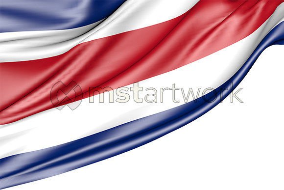 Costa Rica Flag Isolated on White: A Versatile Design for Modern Visual Projects