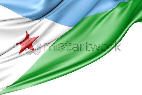 Djibouti Flag Isolated on White: A Versatile Design Asset for Creative Projects
