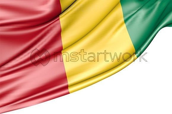 Guinea Flag Isolated on White