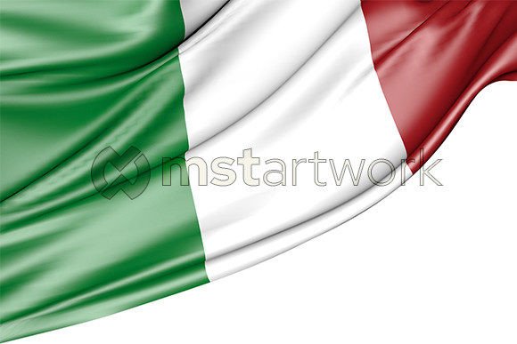 Italy Flag Isolated on White Background
