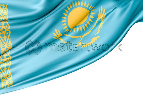 Kazakhstan Flag Isolated on White: A Versatile Design Asset