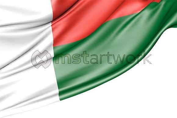 Madagascar Flag Isolated on White: A Versatile Design Asset