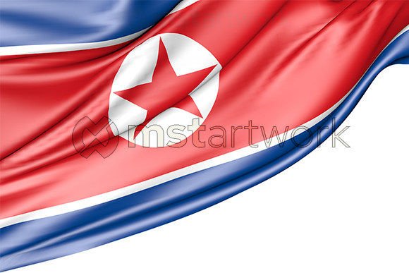 North Korea Flag Isolated on White: A Versatile Design for Creative Projects