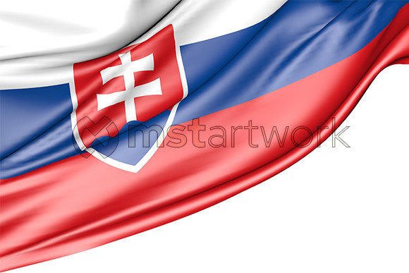 Slovakia Flag Isolated on White: A Versatile Design Asset for Creative Projects