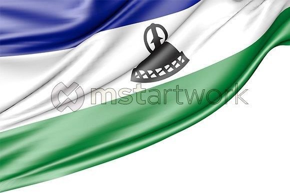 The Beauty and Versatility of the Lesotho Flag Isolated on White Background