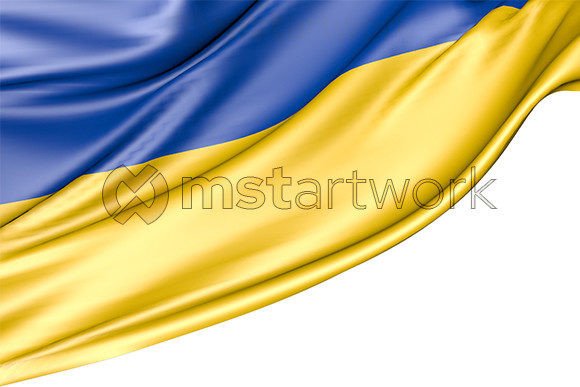 Ukraine Flag Isolated on White